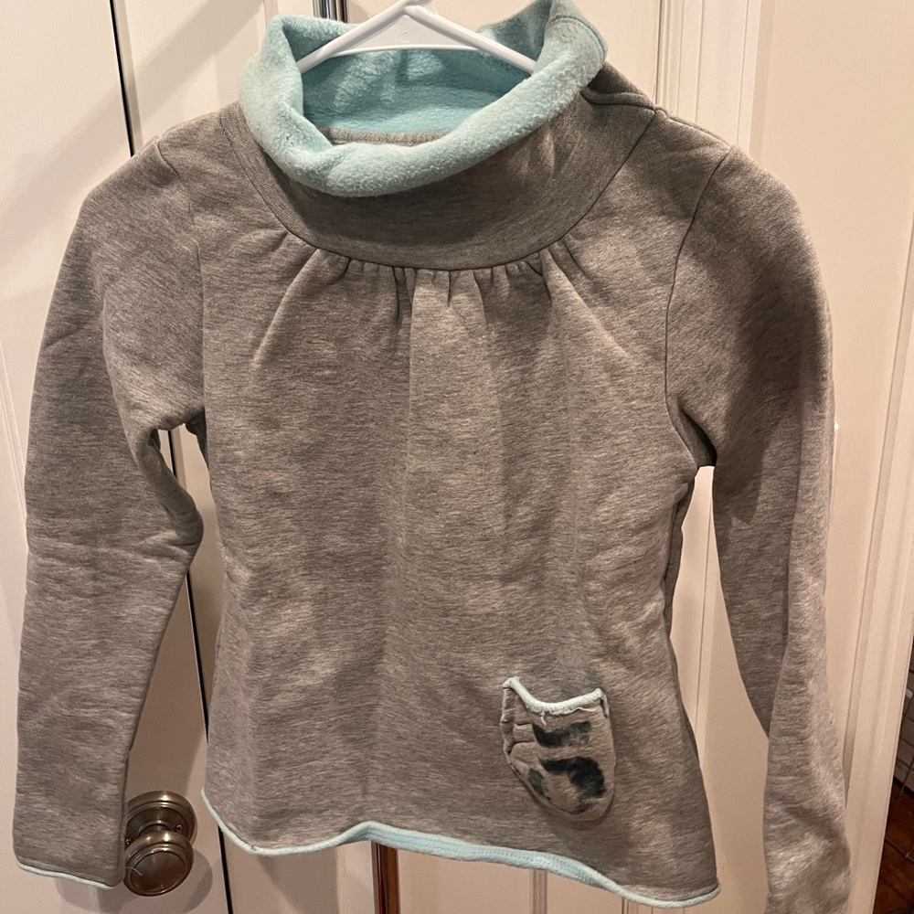 Gray and Light Blue Kids Turtleneck Top
